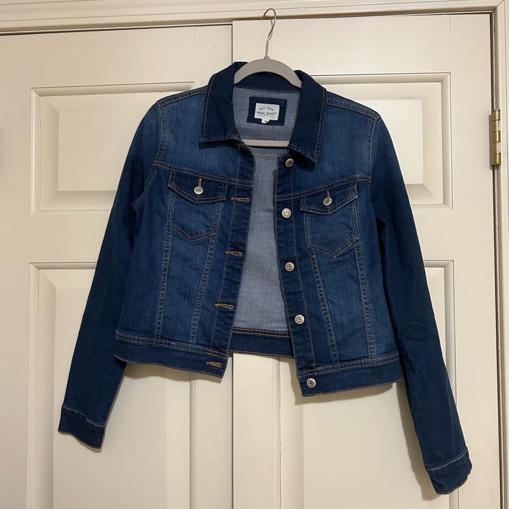 Wax Jean Classic Cropped Blue Denim Jacket